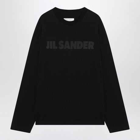 JIL SANDER Men's Essential Black Cotton Logo T-Shirt