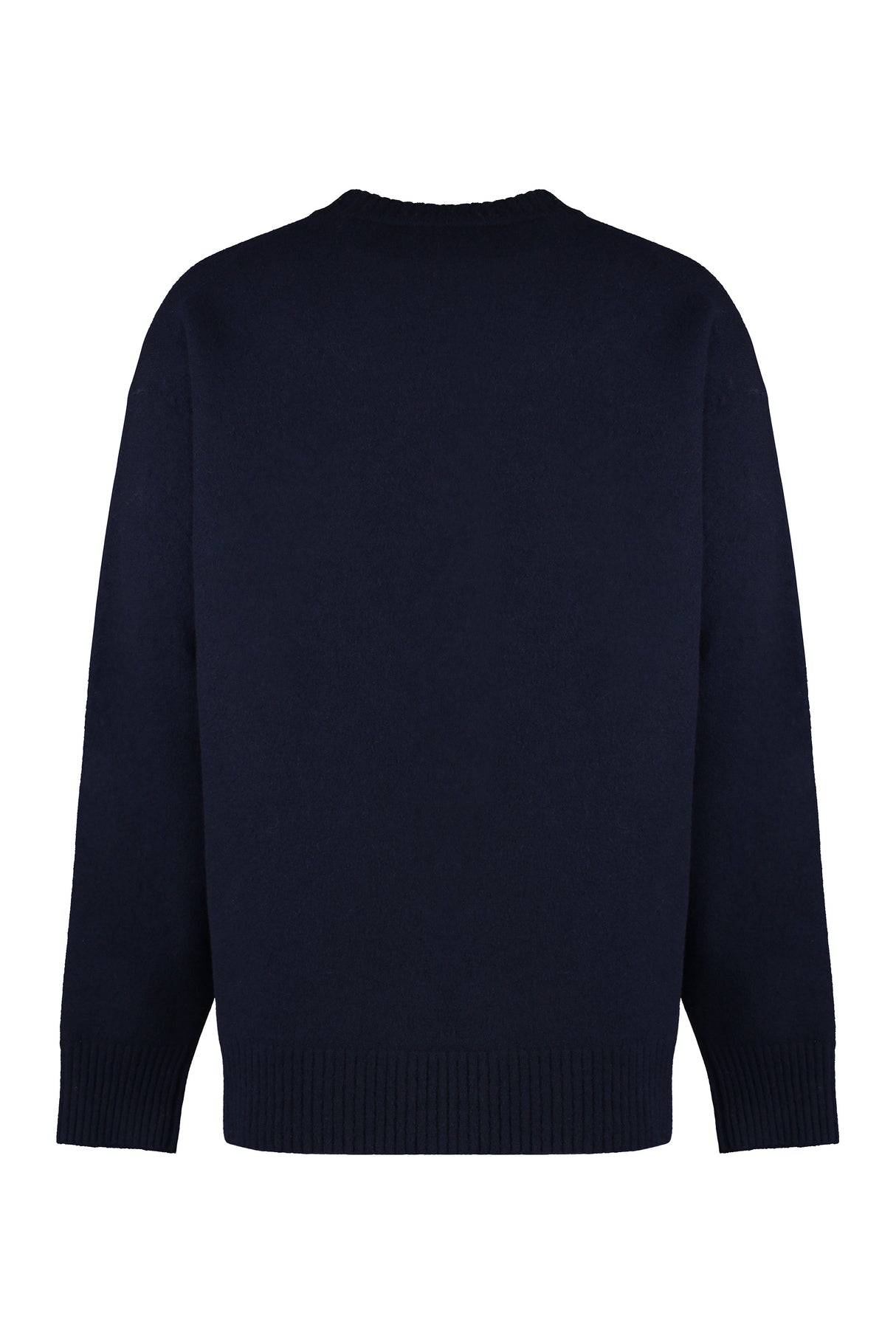 JIL SANDER Navy Ribbed Wool Sweater for Men