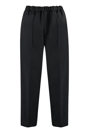 JIL SANDER Men's Black Tapered Trousers - Adjustable Waist, Multiple Pockets, 100% Polyester
