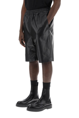 JIL SANDER Mens Leather Bermuda Shorts for SS24