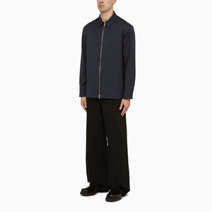 JIL SANDER Blue Shirt Jacket with Zip for Men - SS24 Collection