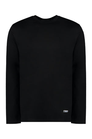 JIL SANDER Black Ribbed Neckline Cotton T-Shirt for Men