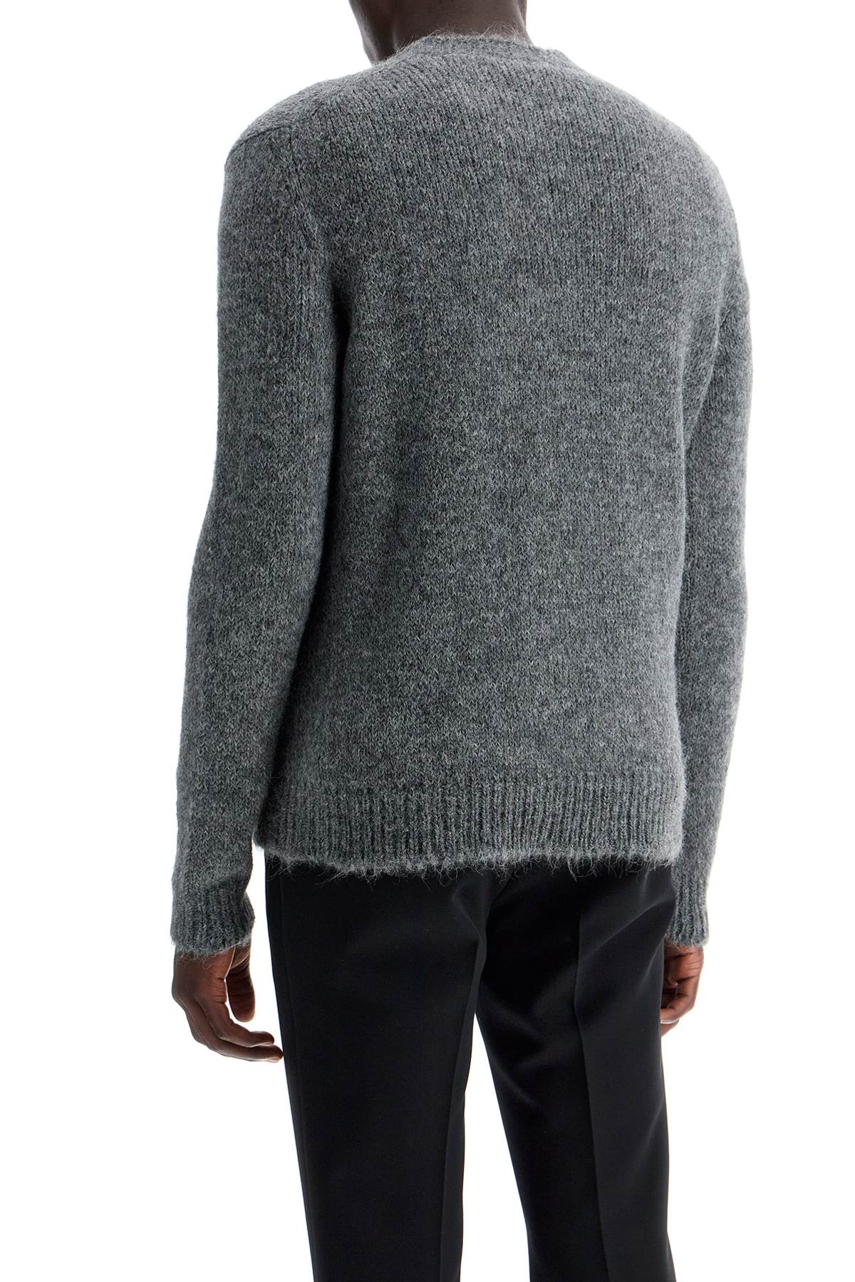 JIL SANDER Alpaca Crew-Neck Sweater in Melange Grey for Men