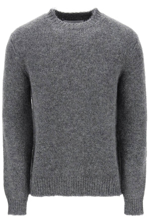 JIL SANDER Alpaca Crew-Neck Sweater in Melange Grey for Men