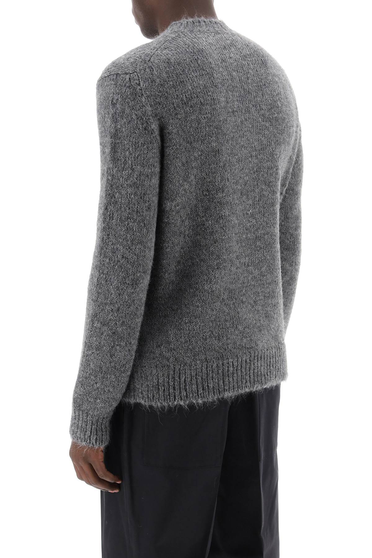 JIL SANDER Alpaca Crew-Neck Sweater in Melange Grey for Men