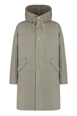 JIL SANDER Men's Green Hooded Cotton Parka Jacket