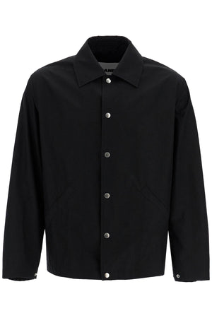 JIL SANDER Contemporary Cotton Overshirt with Logo Detail