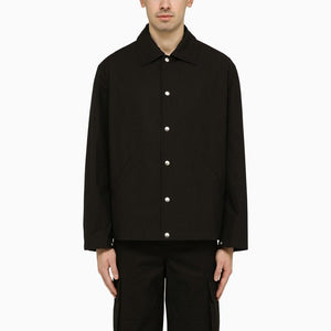 JIL SANDER Men's Tan Shirt-Jacket with Logo Print