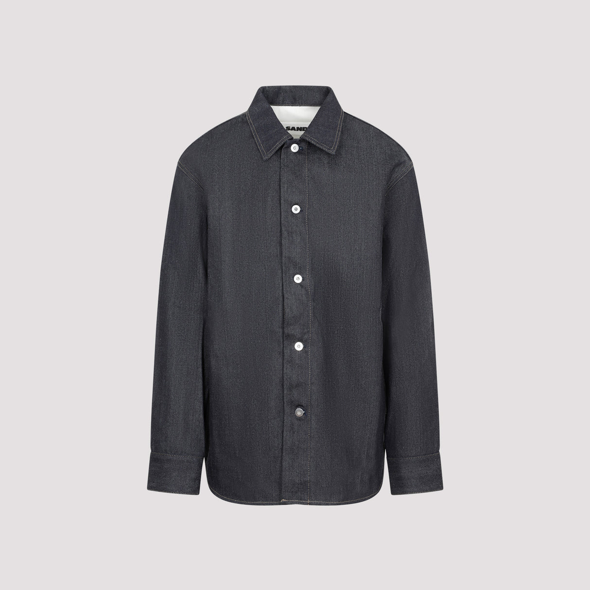 JIL SANDER Classic Blue Cotton Denom Shirt for Men