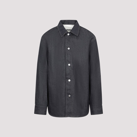 JIL SANDER Classic Blue Cotton Denom Shirt for Men