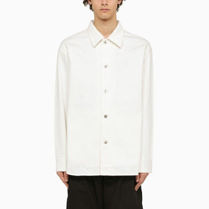 White Denim Shirt for Men: Classic Style and Comfort by JIL SANDER