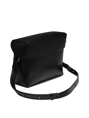 JIL SANDER Black Calf Leather Crossbody Bag for Men - FW24