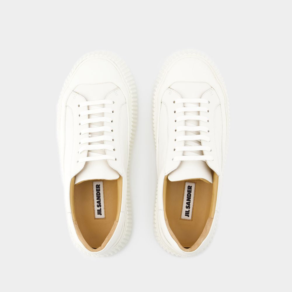 JIL SANDER Classic White Sneakers for Men - SS24 Collection