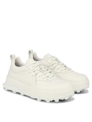 JIL SANDER White Leather Orb Sneakers for Men