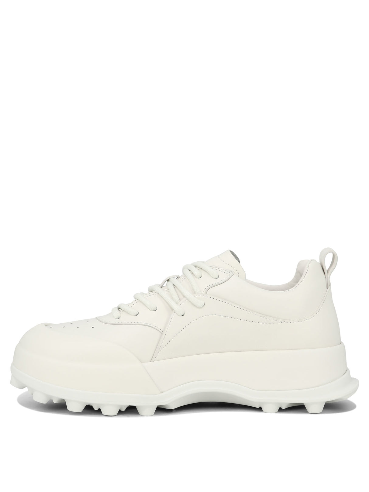 JIL SANDER White Leather Orb Sneakers for Men