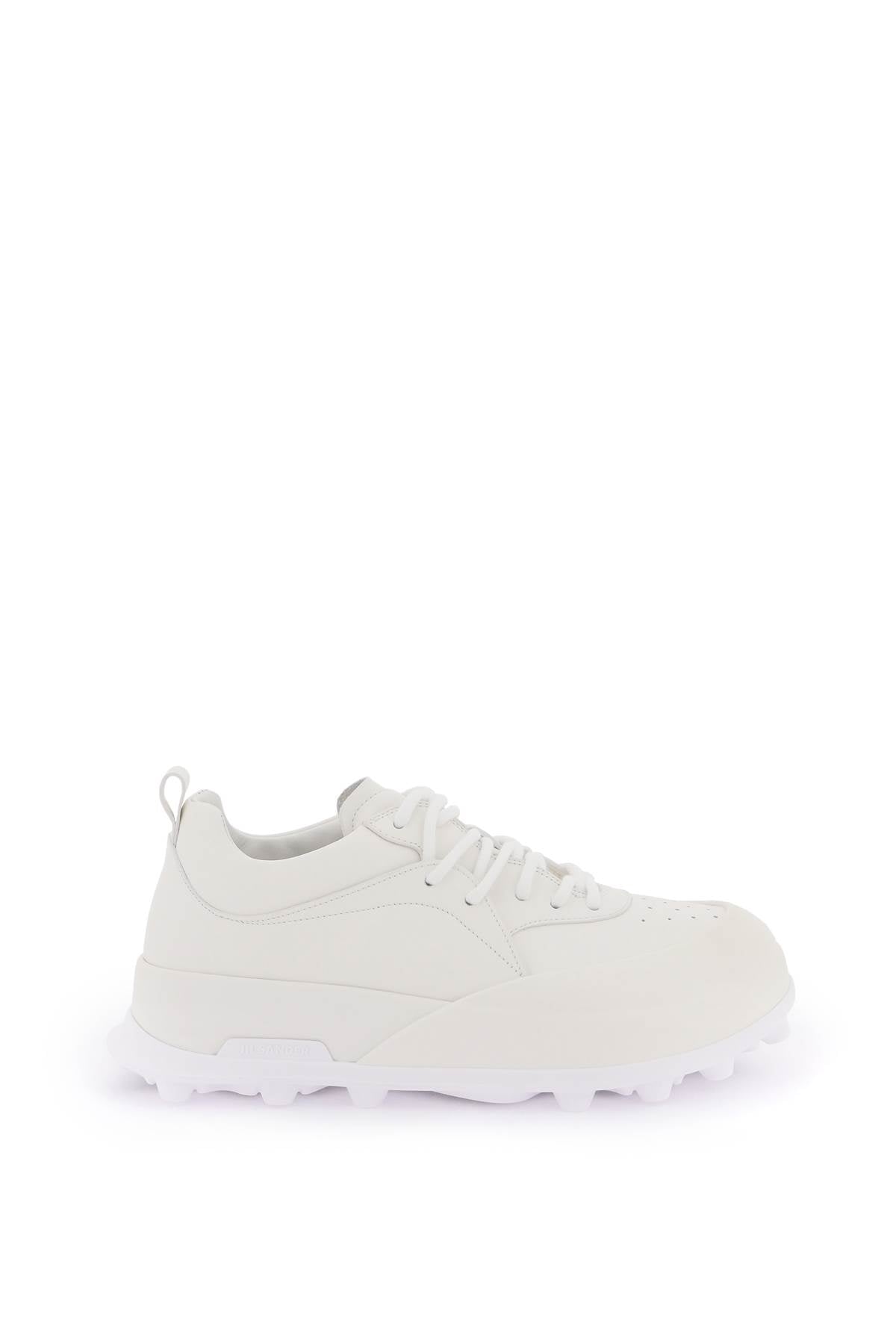 JIL SANDER Men's White Leather Sneakers for SS24 Collection