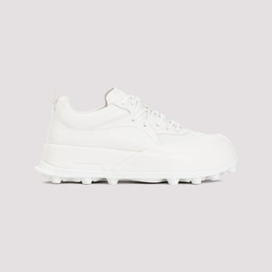 JIL SANDER Men's White Leather Sneakers for SS24 Collection