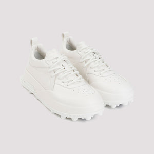 JIL SANDER White Leather Orb Sneakers for Men