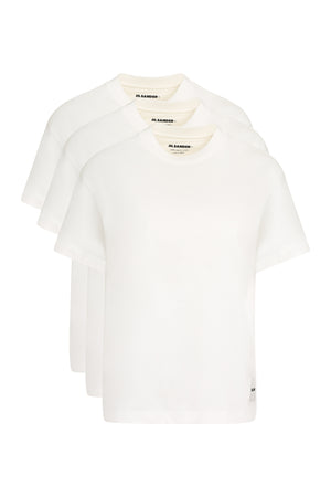 JIL SANDER Organic Cotton Ribbed T-Shirts Set of Three