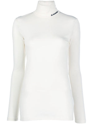 JIL SANDER Natural Turtle Neck Top for Women