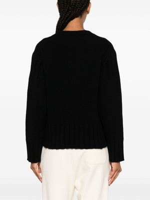 JIL SANDER Cozy and Chic Black Ribbed Cashmere Jumper for Women - FW23 Collection