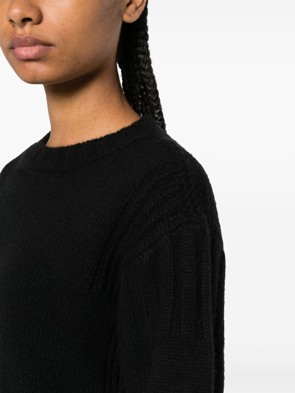 JIL SANDER Cozy and Chic Black Ribbed Cashmere Jumper for Women - FW23 Collection