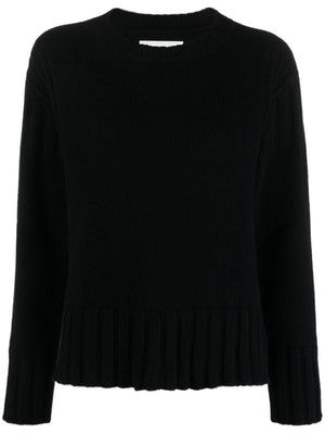JIL SANDER Cozy and Chic Black Ribbed Cashmere Jumper for Women - FW23 Collection