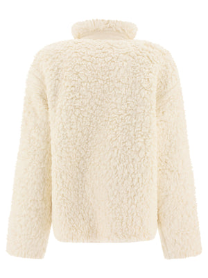 JIL SANDER Eco Shearling Winter Jacket in White