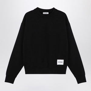 Áo sweatshirt cổ tròn màu đen bằng cotton