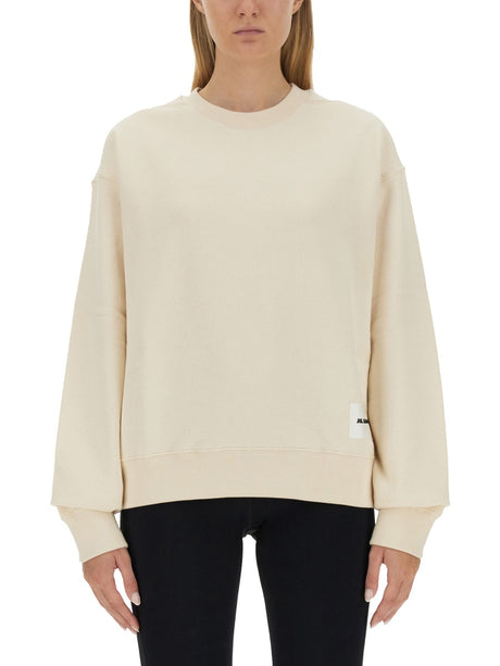 JIL SANDER Oversized Sweatshirt with Logo Patch - Size M