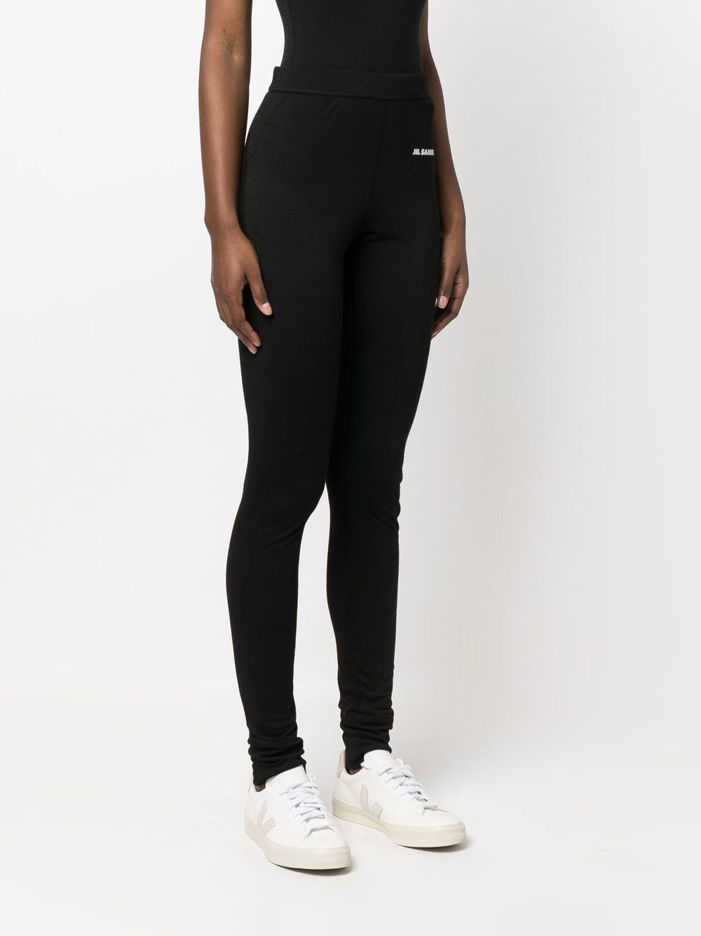 JIL SANDER Chic Black Legging Pants with Logo for Women