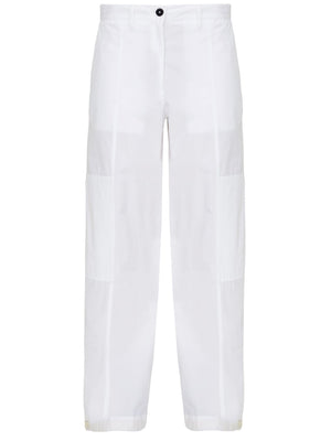 JIL SANDER White Cotton Wide-Leg Cargo Pants for Women - SS23 Collection