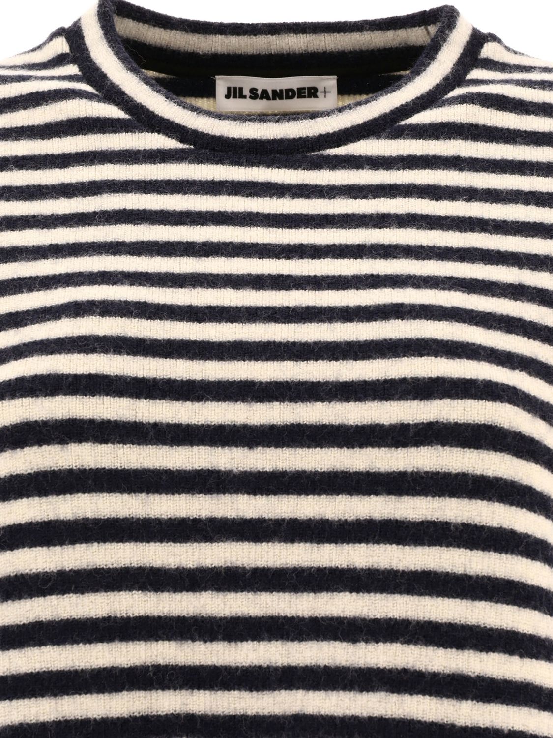 JIL SANDER Elegant Blue Striped Wool Sweater