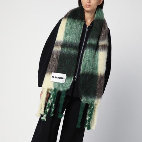 JIL SANDER Textured Mohair Blend Scarf with Fringes