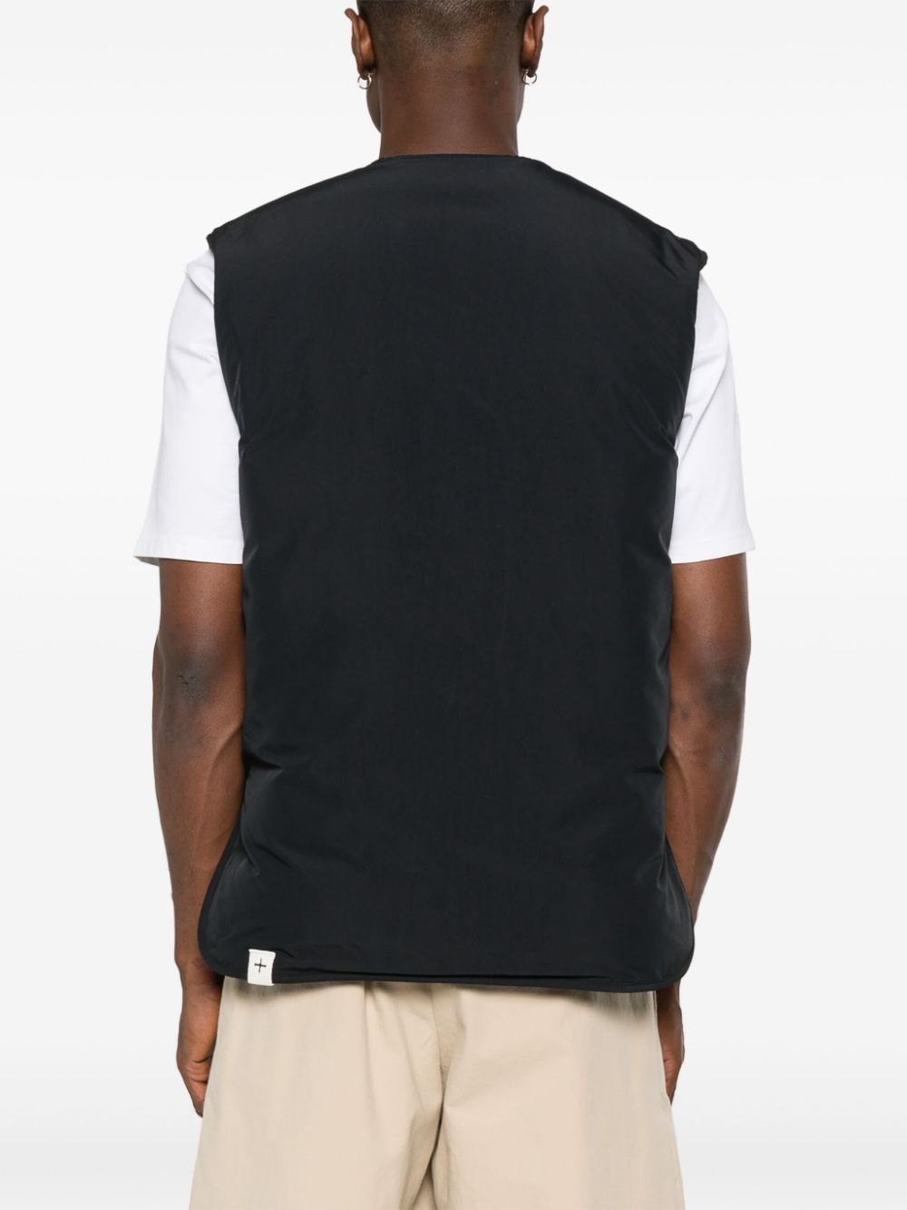JIL SANDER Men's Black Padded Vest with Recycled Materials and Sustainable Design for SS24