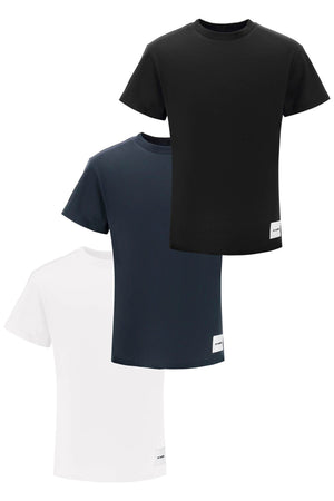 JIL SANDER Set of 3 Men's Cotton T-shirts in Black, Grey, and White for FW23