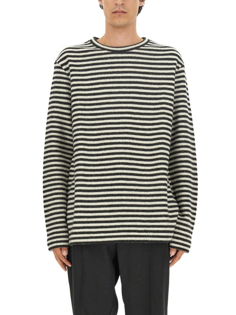 JIL SANDER Boxy Fit Striped Wool Shirt - Size L