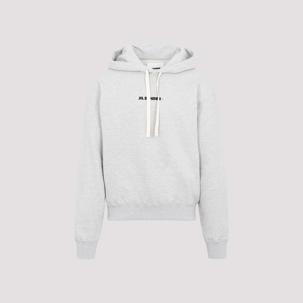 JIL SANDER Powder Green Cotton Sweatshirt with Hood and Logo for Men - FW23 Collection