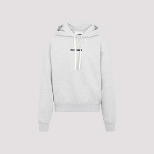 JIL SANDER Áo hoodie bông xám mini