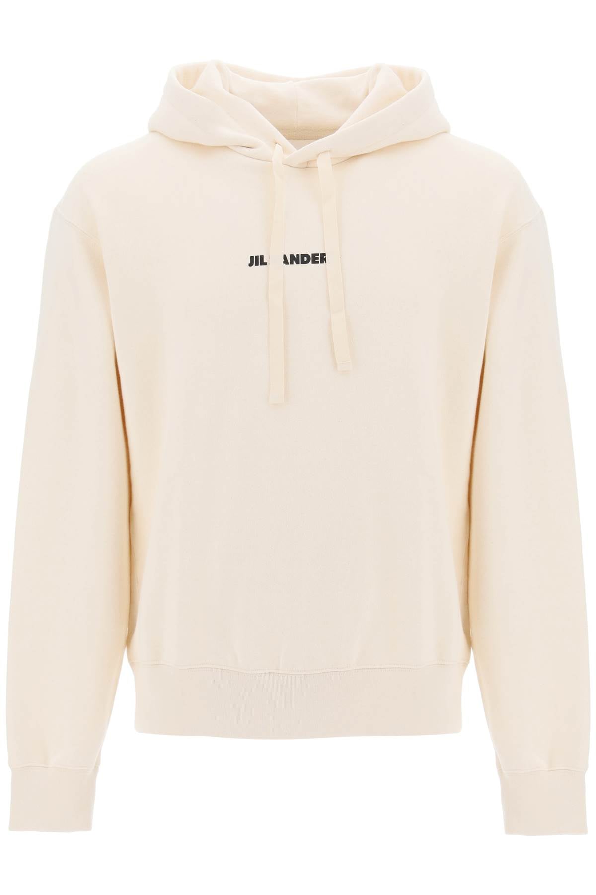 JIL SANDER Powder Green Cotton Sweatshirt with Hood and Logo for Men - FW23 Collection