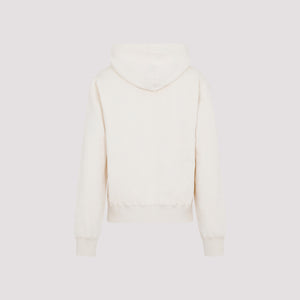 JIL SANDER Powder Green Cotton Sweatshirt with Hood and Logo for Men - FW23 Collection