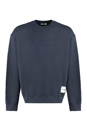 JIL SANDER Midnight Blue Crewneck Logo Sweatshirt