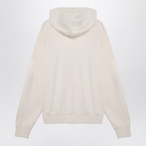 JIL SANDER  IVORY SWEATER WITH LOGO PATCH