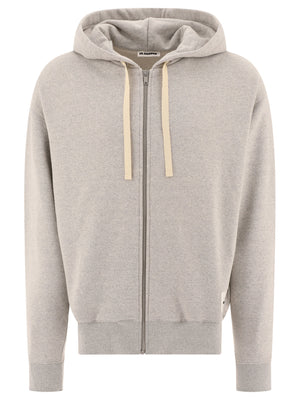 JIL SANDER Zippered Oversized Hoodie with Logo Patch