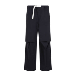 JIL SANDER Navy Cotton Trousers for Men | SS24 Collection