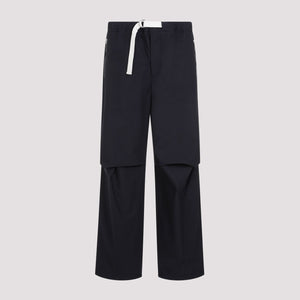 JIL SANDER Navy Cotton Trousers for Men | SS24 Collection