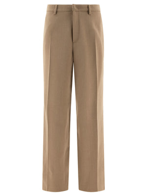 JIL SANDER Melange Wool Trousers - Regular Fit, High Rise