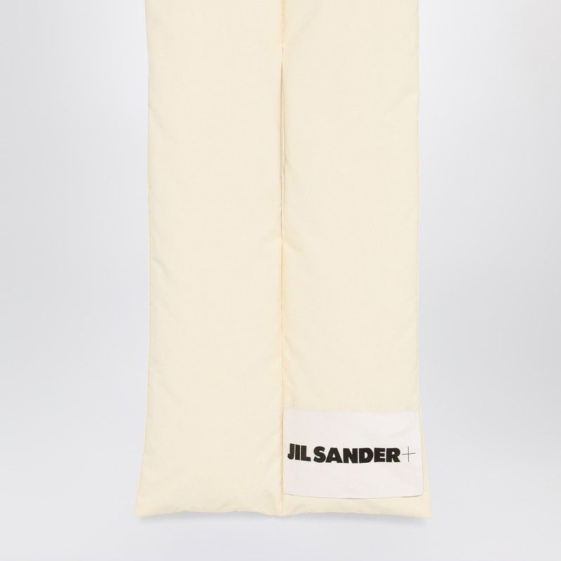 JIL SANDER Beige Padded Scarf with Logo Tag