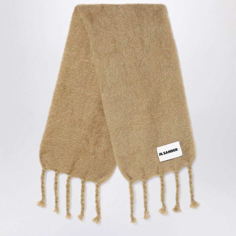 JIL SANDER  BEIGE MOHAIR BLEND SCARF