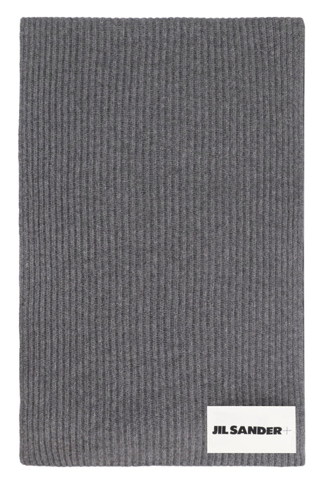 JIL SANDER Luxurious Ribbed Wool Scarf 240x42cm - Gray